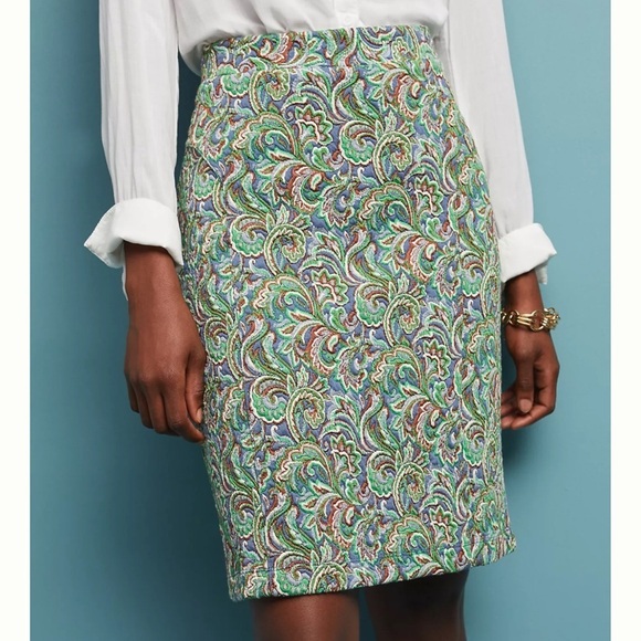 Anthropologie Maeve Paisley Pencil Skirt - Picture 1 of 10